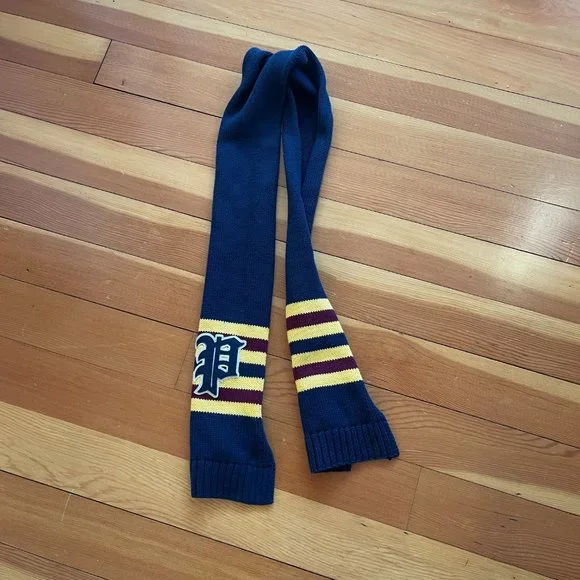 Very Rare Knit Ralph Lauren Polo Scarf - Big P Logo Patch